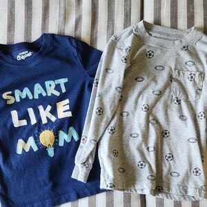 Navy and Gray Toddler Longsleeve Shirts Set